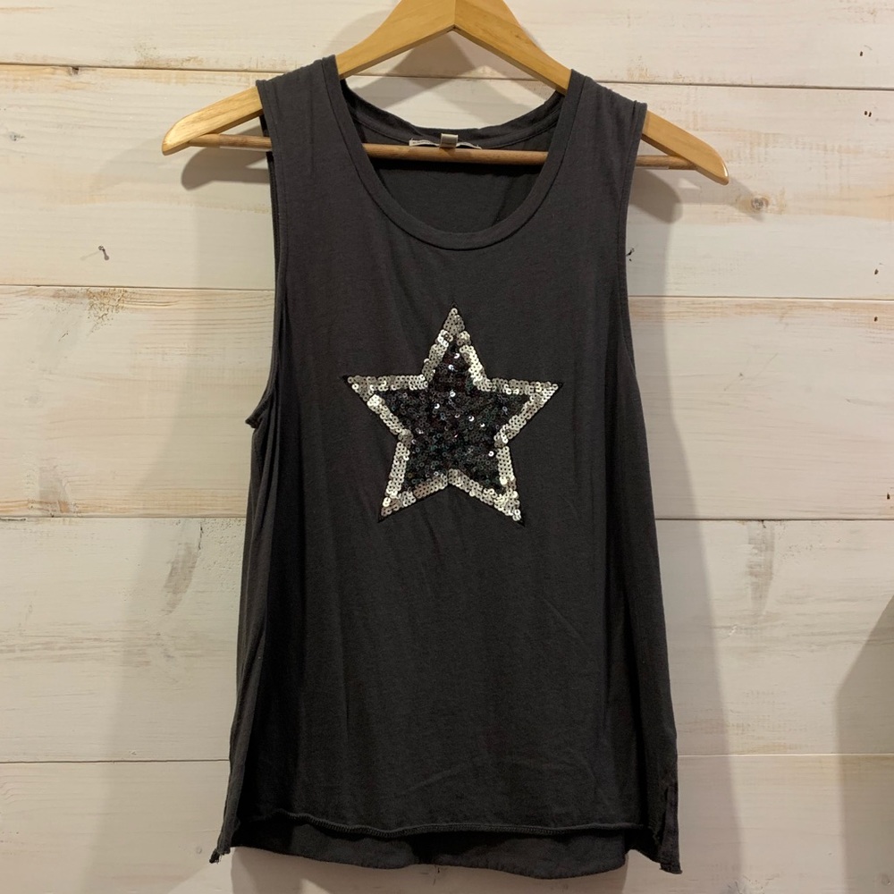 Express one eleven sequin star tank
